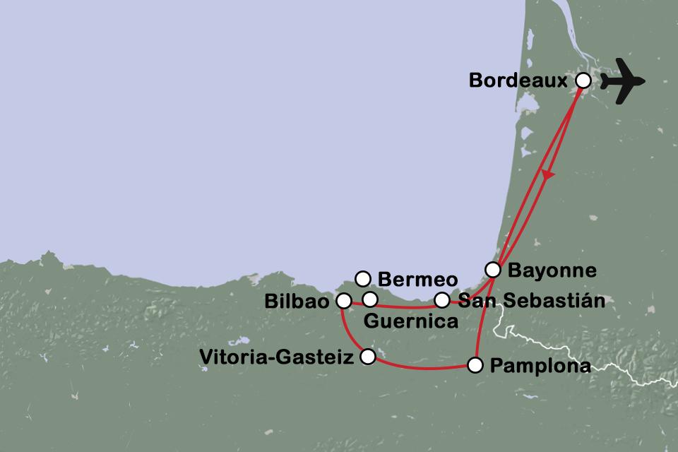 Routekaart Beleef Baskenland