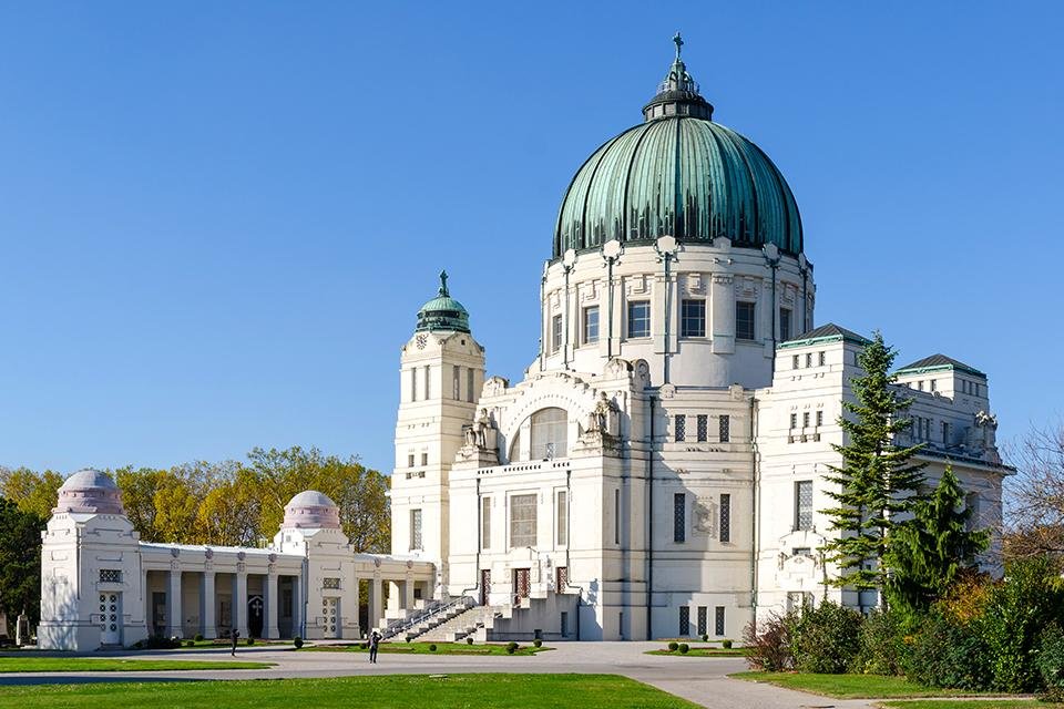 Friedhofskirche zum Heiligen Karl Borromäus op de Zentralfriedhof in Wenen, Oostenrijk