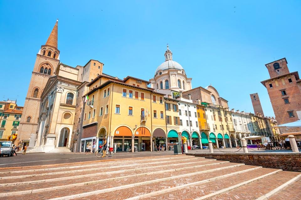 Het centrum van Mantua, Italië