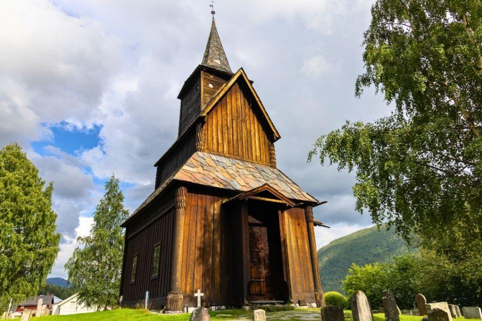 De staafkerk van Torpo Noorwegen
