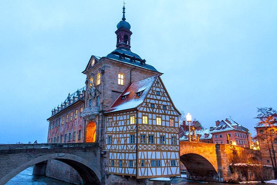 Altes Rathaus Bamberg Duitsland winter