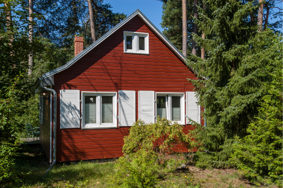 Houten huisje in Gävle