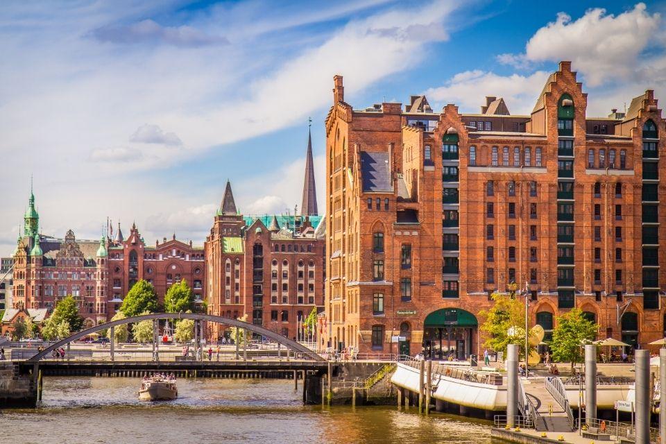 Zicht op Hamburg, Duitsland