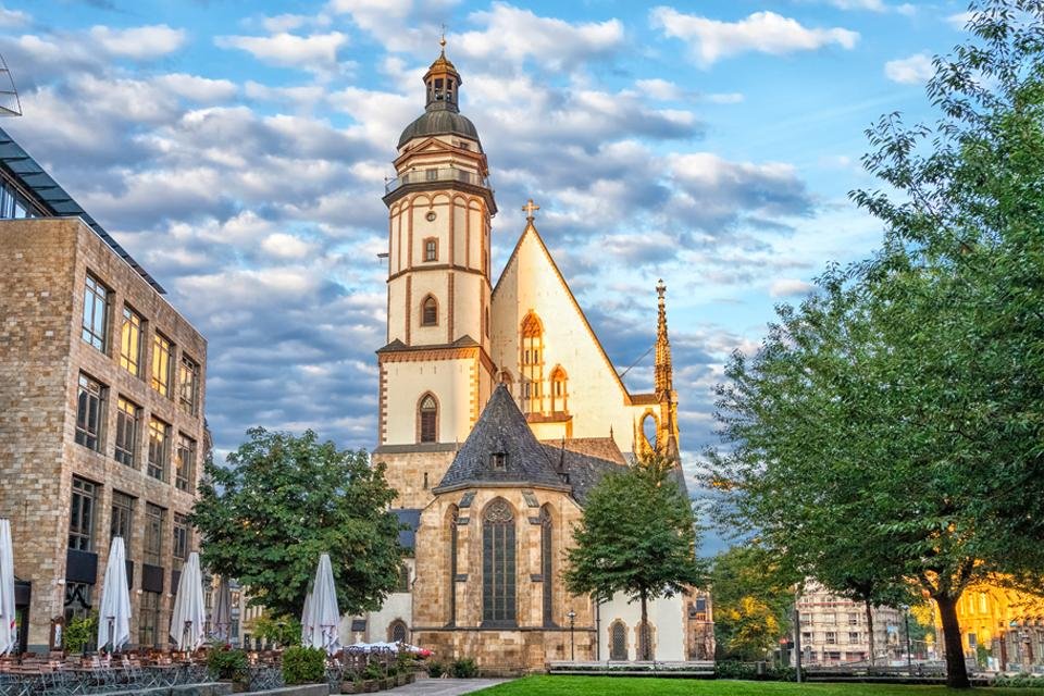 De Thomaskirche in Leipzig, Duitsland