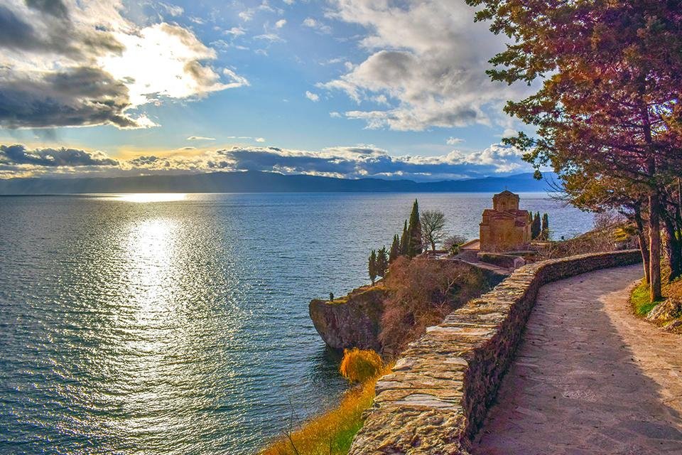 Het meer van Ohrid, Macedonië