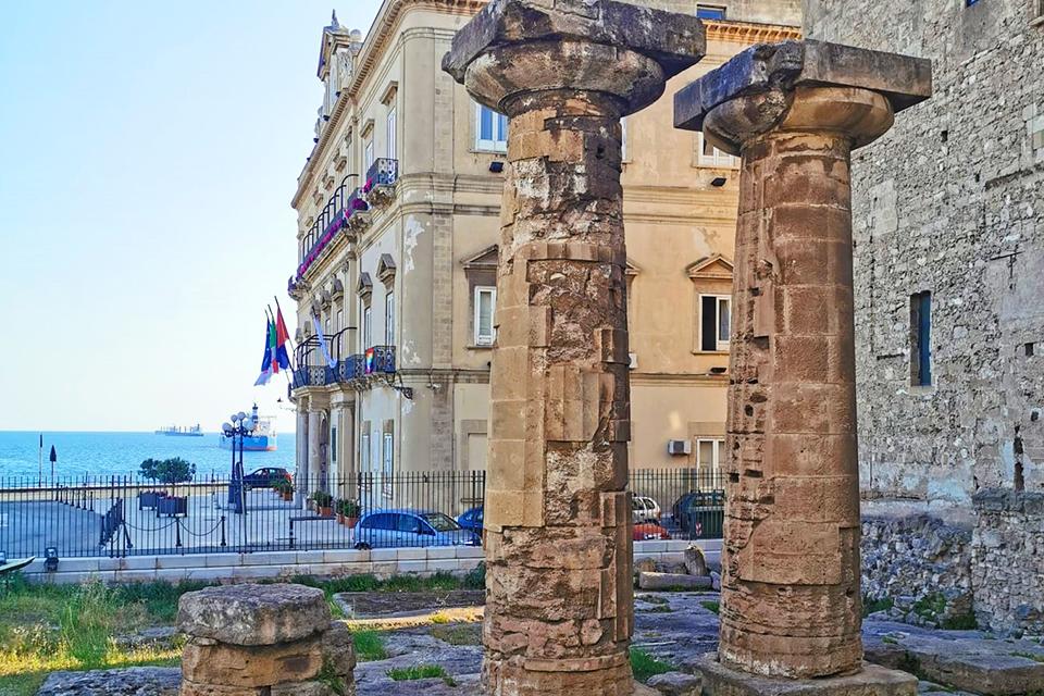 Dorische tempel in Taranto, Puglia, Italië