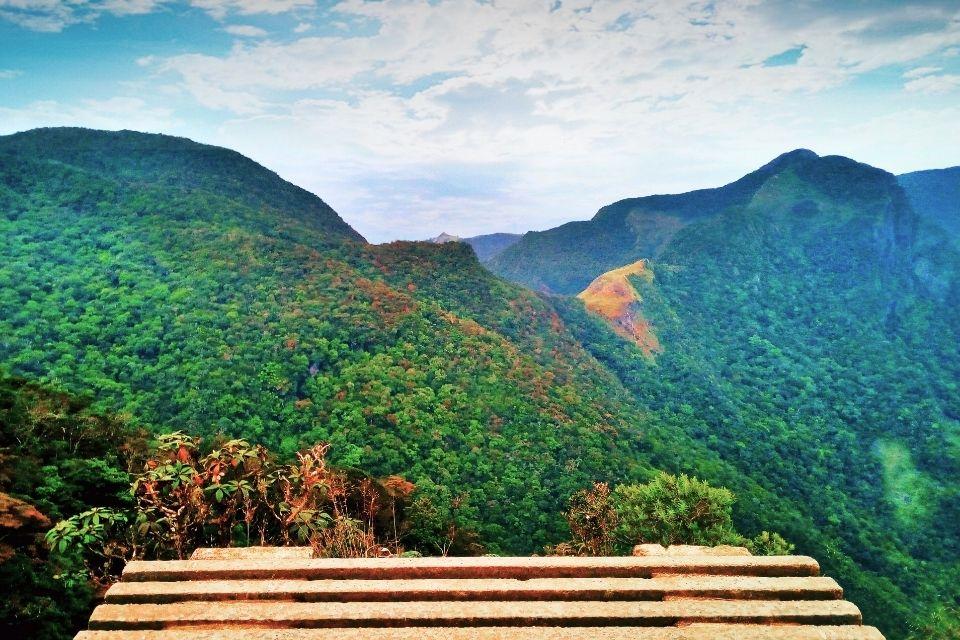 Panoramisch punt World’s End, Horton Plains, Sri Lanka