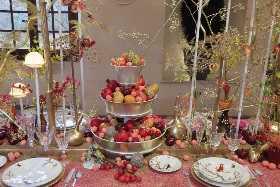 Gedekte tafels in het Chenonceau, de Loire, Frankrijk