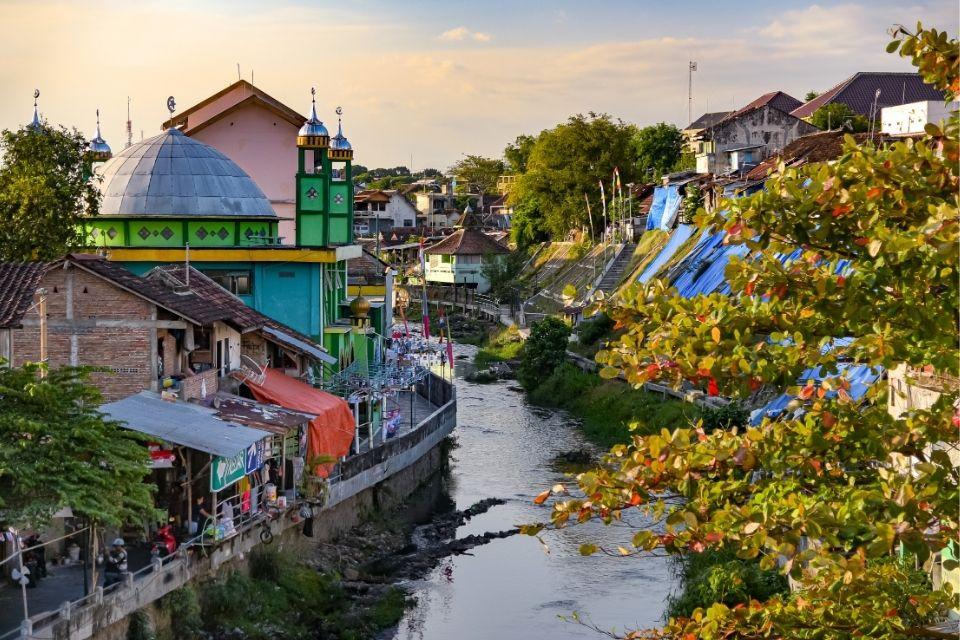 Het centrum van Yogyakarta op Java, Indonesië