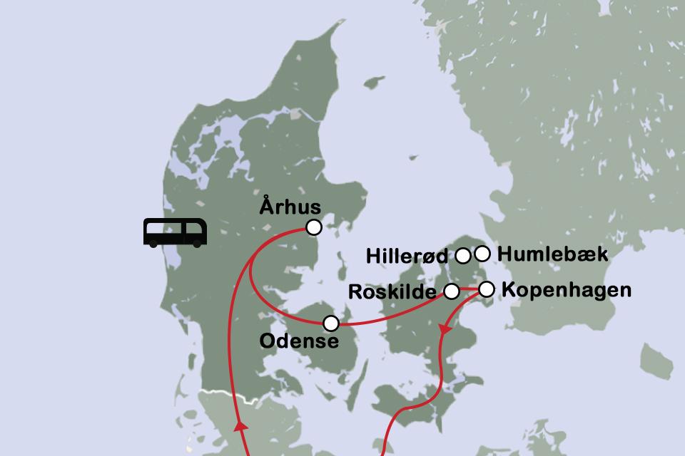 Routekaart Het hart van Denemarken