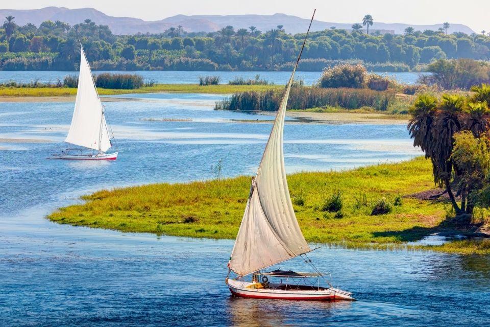 Felucca's op de Nijl bij Aswan Egypte