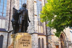 J.S. Bach voor de Thomaskirche in Leipzig, Duitsland J.S. Bach voor de Thomaskirche in Leipzig, Duitsland