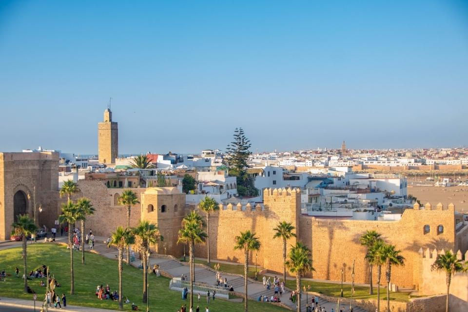 Zicht op de kasbah van Oudaïa in Rabat, Marokko