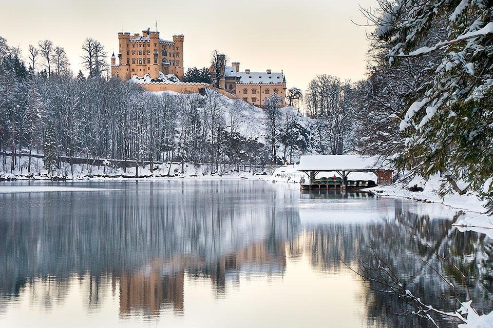 Hohenschwangau in de winter, Duitsland