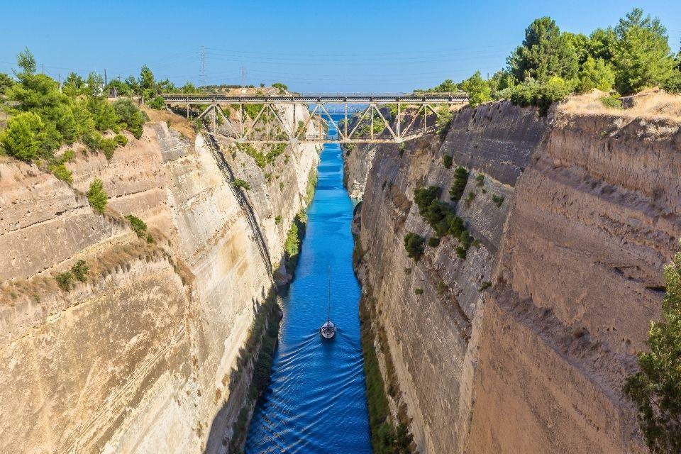 Het kanaal van Korinthe, Griekenland
