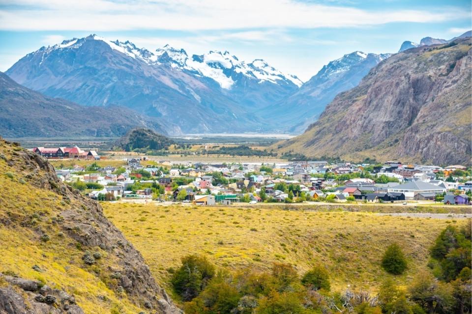 De Patagonische stad El Chaltén, Argentinië