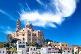 Agios Georgios, Ano Syros, Cycladen, Griekenland Agios Georgios, Ano Syros, Cycladen, Griekenland