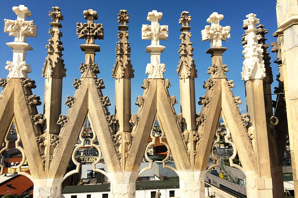 Dak van de duomo in Milaan, Italië