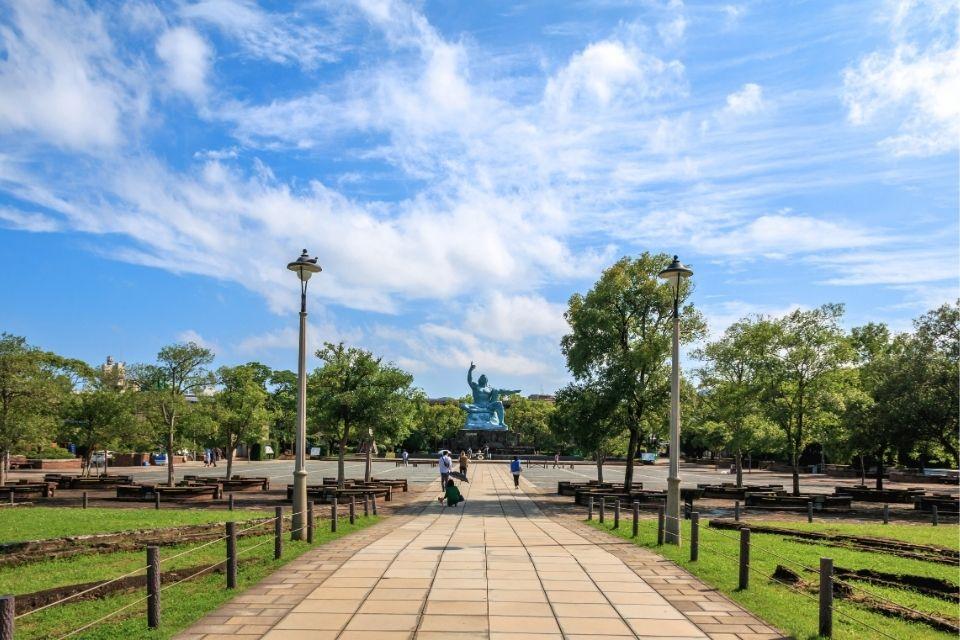Het Vredespark in Nagasaki, Japan