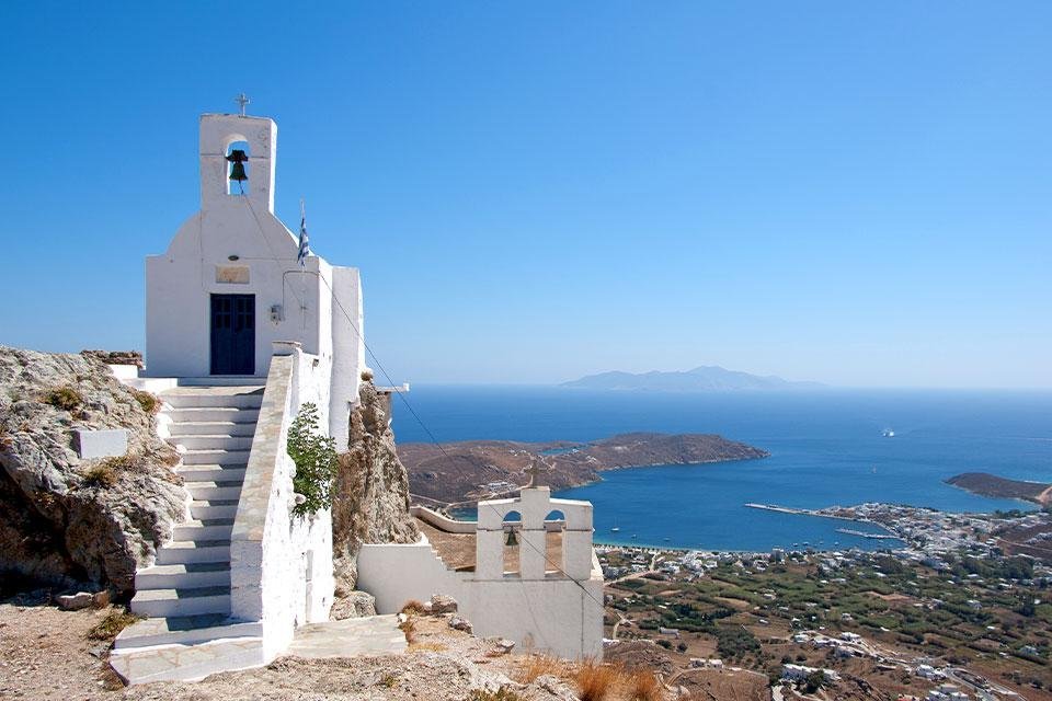 Agios Konstantinos-kerk op Serifos, Cycladen, Griekenland