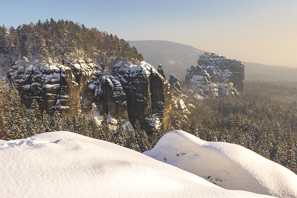 Sächsische Schweiz, winter, Duitsland