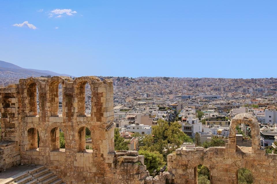 Theater van Dionysus in Athene, Griekenland