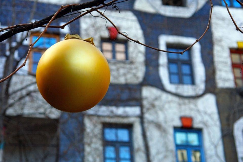 Kerst Hundertwasserhaus Wenen Oostenrijk