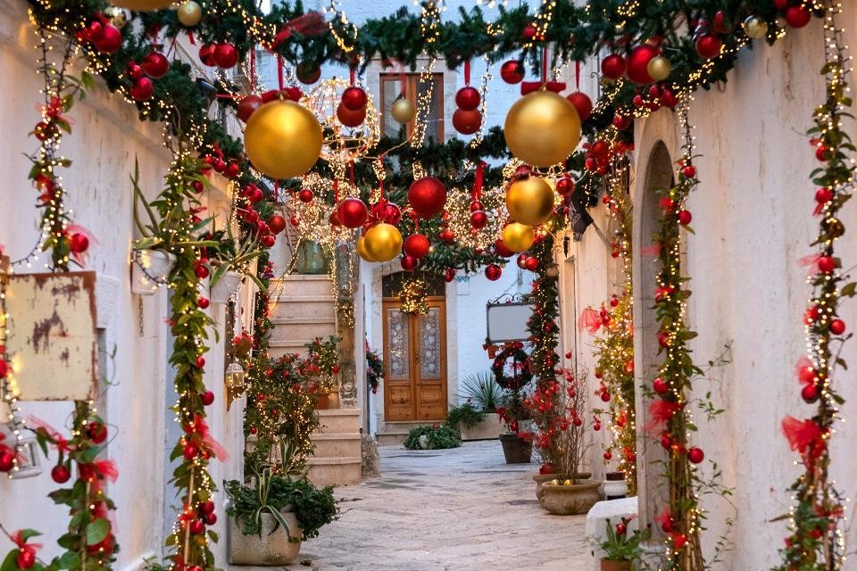 Locorotondo, kerst, Italië