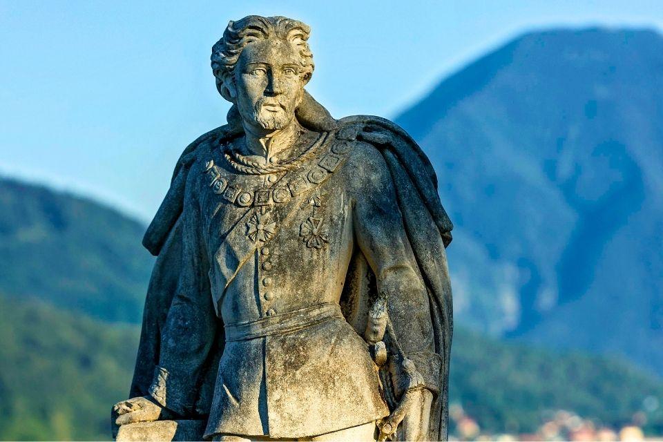 Standbeeld Luwdig II, meer Tegernsee, Duitsland