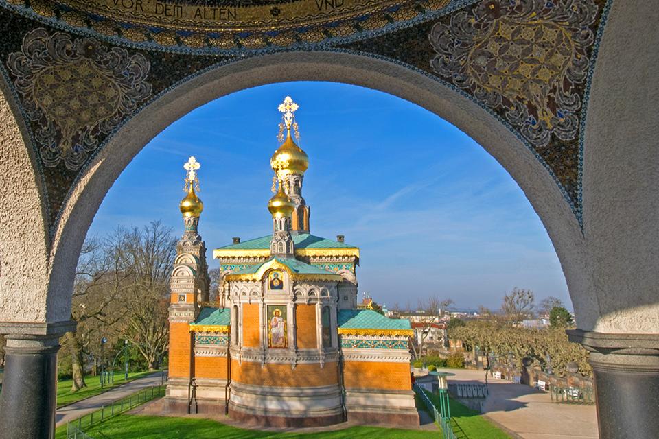 Russische Kapelle in de Mathildenhöhe, Darmstadt, Duitsland