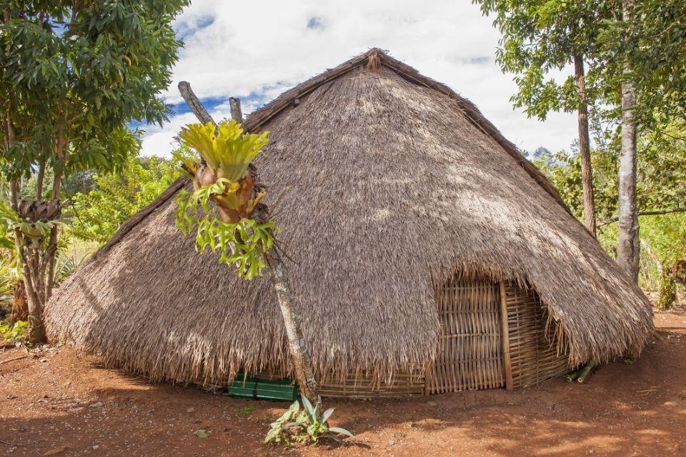 Dorp van de Bunong-gemeenschap bij Mondulkiri Cambodja