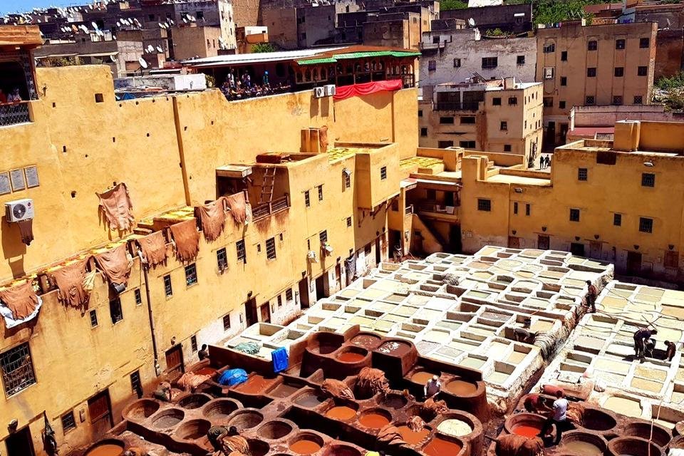 Leerlooierijen in het hart van de Medina van Fez | Foto: reisleider Ronald