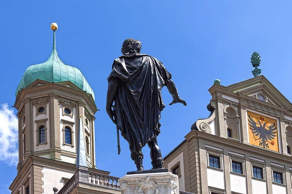 Rathausplatz in Augsburg, Duitsland