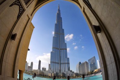 De Burj Khalifa in Dubai, Verenigde Arabische Emiraten De Burj Khalifa in Dubai, Verenigde Arabische Emiraten