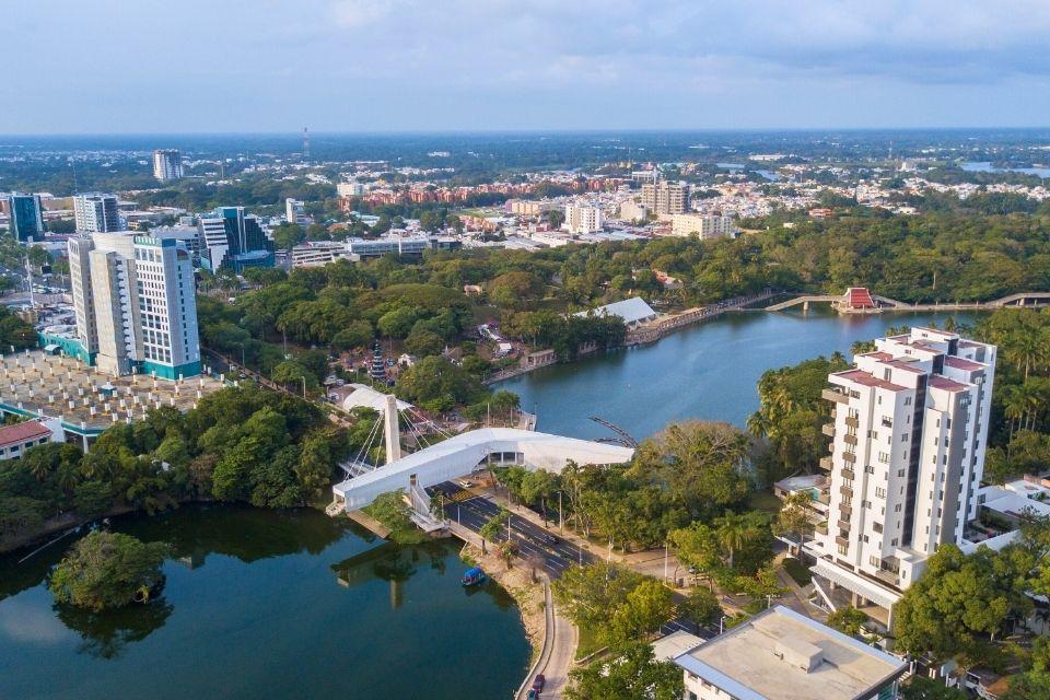 Zicht op Villahermosa, Mexico