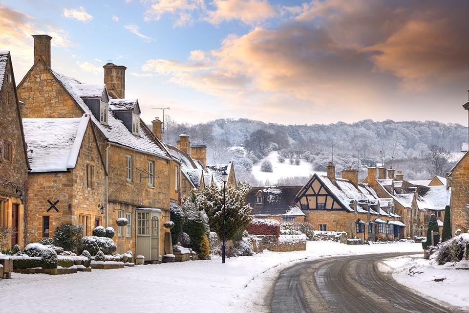 Winter, Cotswolds, Groot-Brittannië