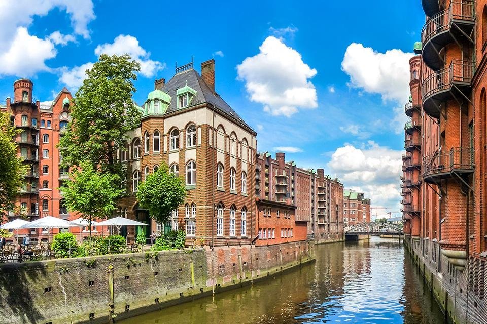 Speicherstadt in Hamburg, Duitsland