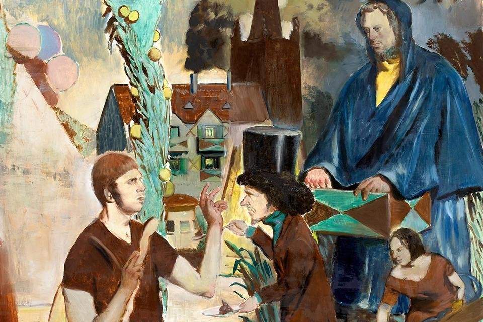  Neo Rauch, Die Wegzehr, 2015, olieverf op papier, Courtesy Galerie EIGEN+ART, Leipzig/ Berlin en David Zwirner © Neo Rauch, VG Bild-Kunst, Bonn. Foto: Uwe Walter, Berlin  