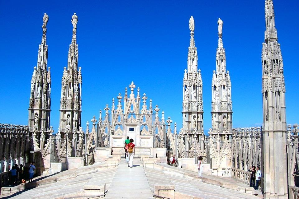 Dak van de duomo in Milaan, Italië