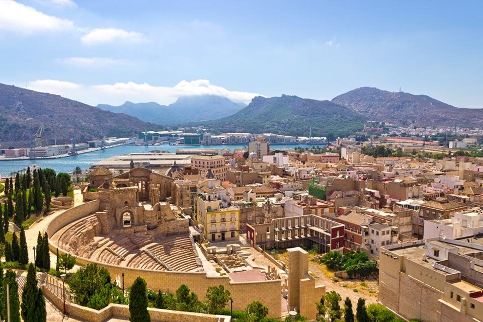 Uitzicht over Cartagena in Spanje