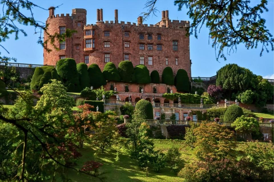Powis Castle in Welshpool, Wales, Groot-Brittannië
