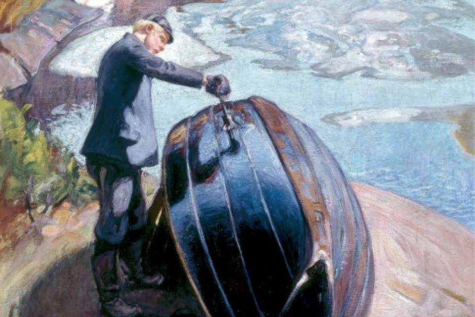 Pekka Halonen, Man die een boot teert II, 1908, Tampere Art Museum Collection, Tampere