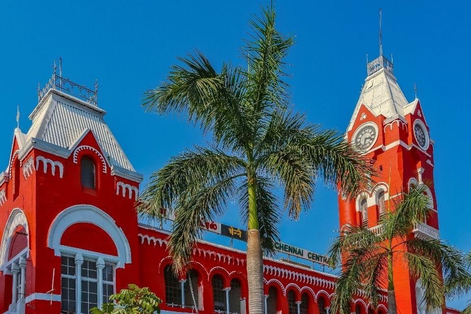 Het koloniale treinstation in Chennai India