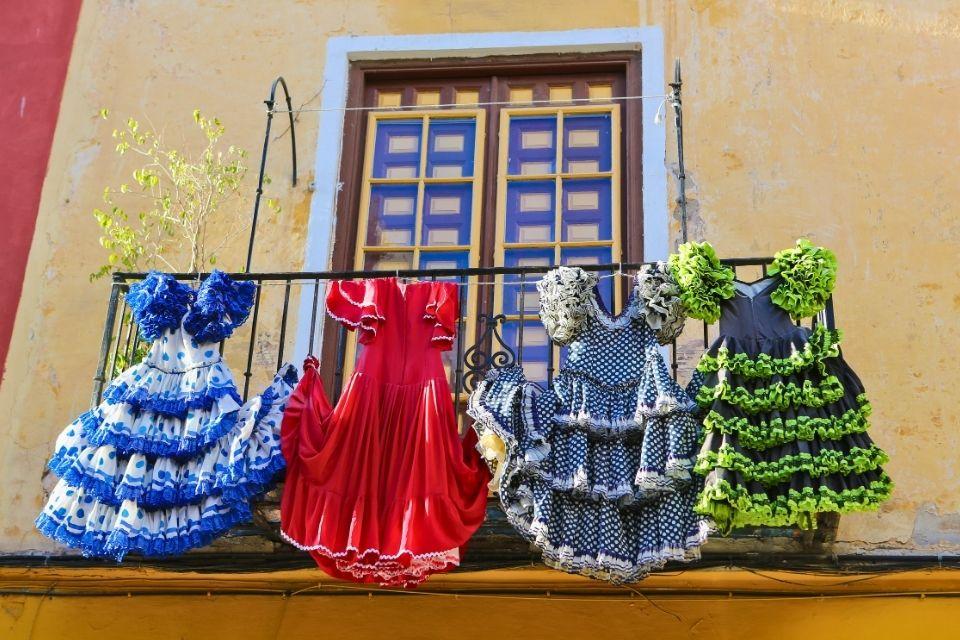 Flamecojurken in Sevilla Andalusië Spanje