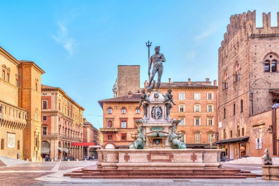 Piazza del Nettuno in Bologna Italië