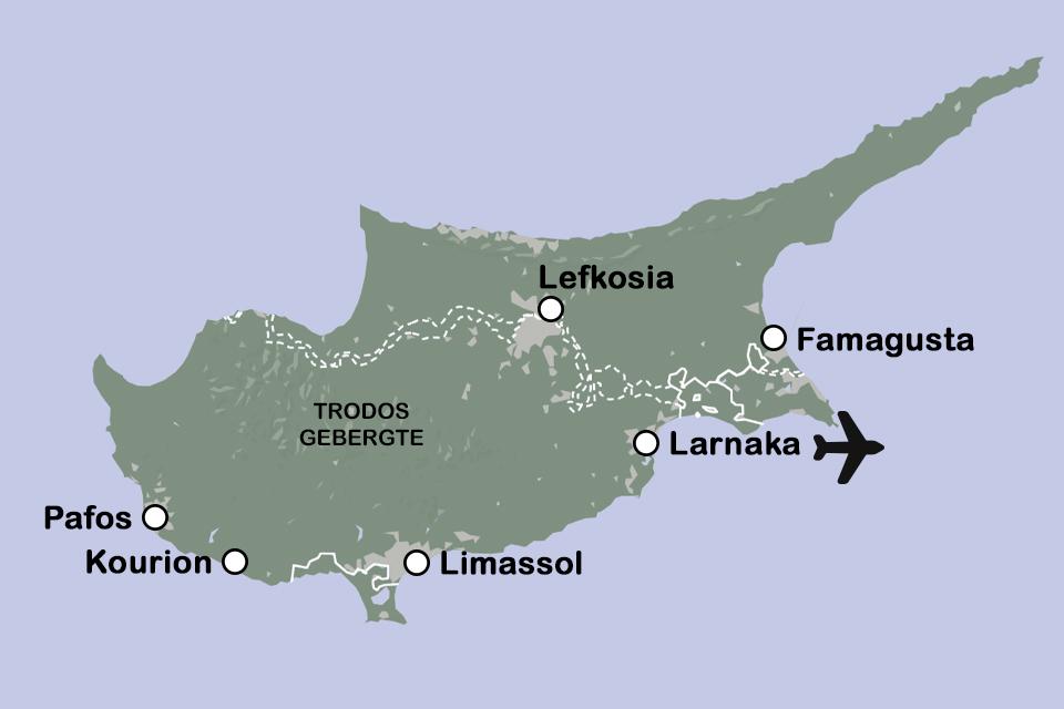 Routekaart Pasen op Cyprus