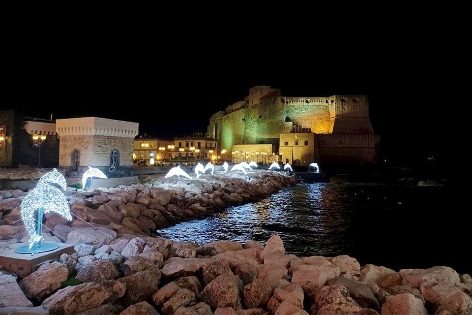 Kerstsfeer in Napels, Italië