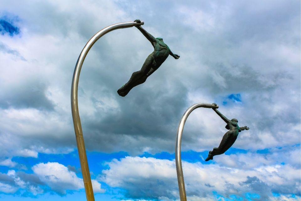 Monument voor de wind in Puerto Natales, Chili