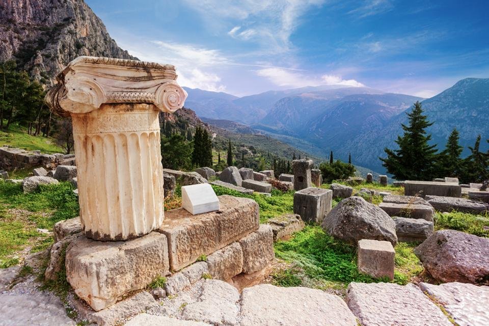 Opgraving van Delphi, Griekenland