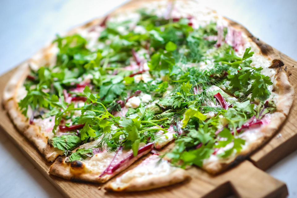 Vegatarische flammkuchen